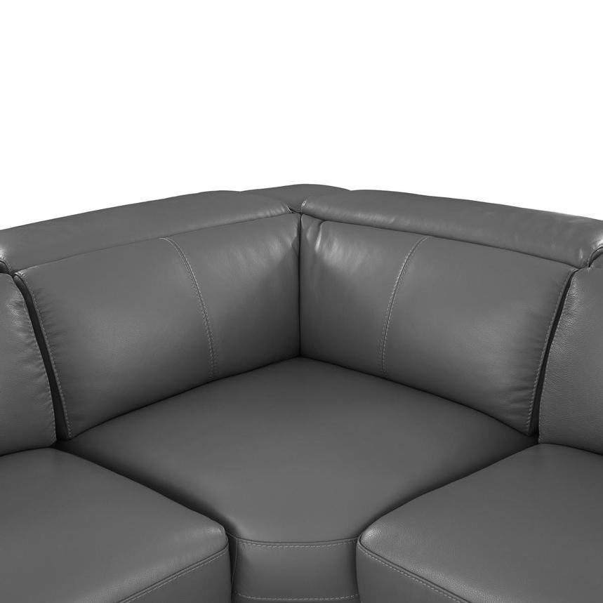 Charlie Gray Leather Power Reclining Sectional with 6PCS/2PWR  alternate image, 6 of 13 images.