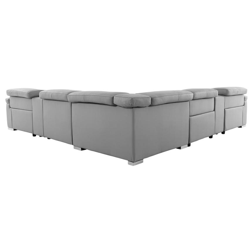 Charlie Light Gray Leather Power Reclining Sectional with 7PCS/3PWR alternate image, 4 of 15 images.