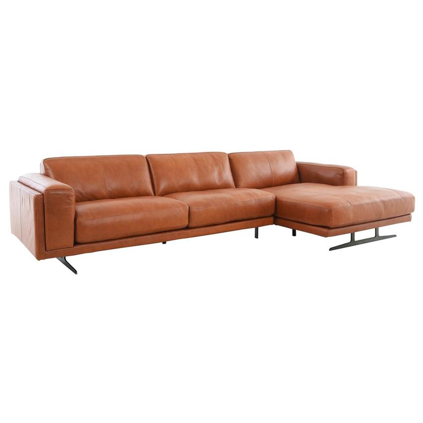 Symphony Leather Sofa w/Right Chaise  main image, 1 of 13 images.