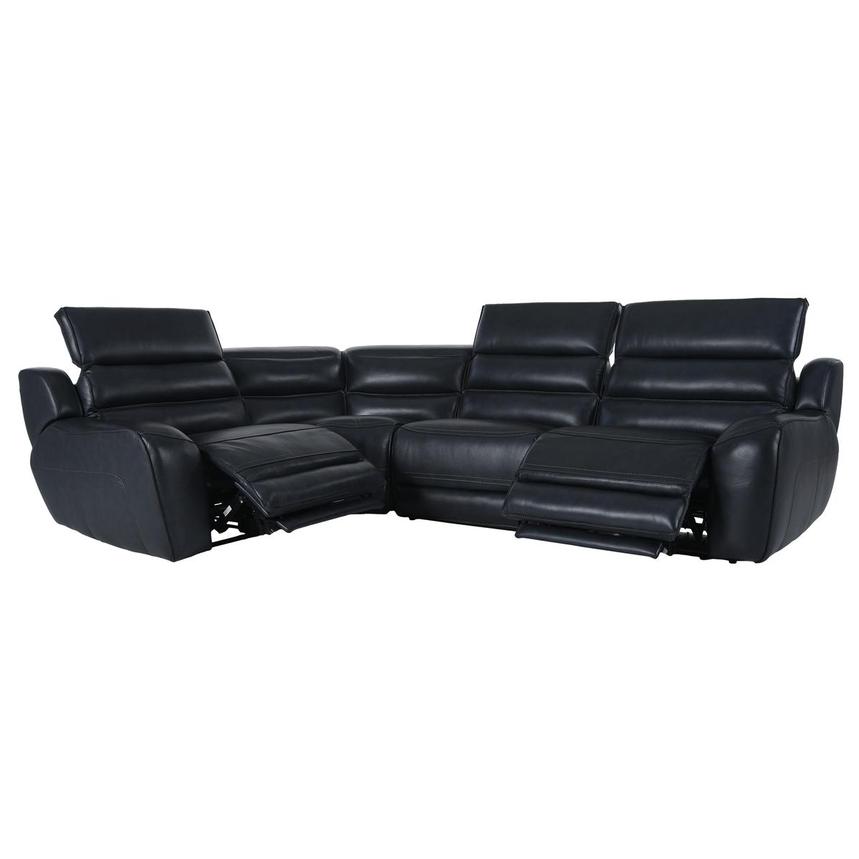 Cosmo II Blueberry Leather Power Reclining Sectional with 4PCS/2PWR  alternate image, 3 of 15 images.