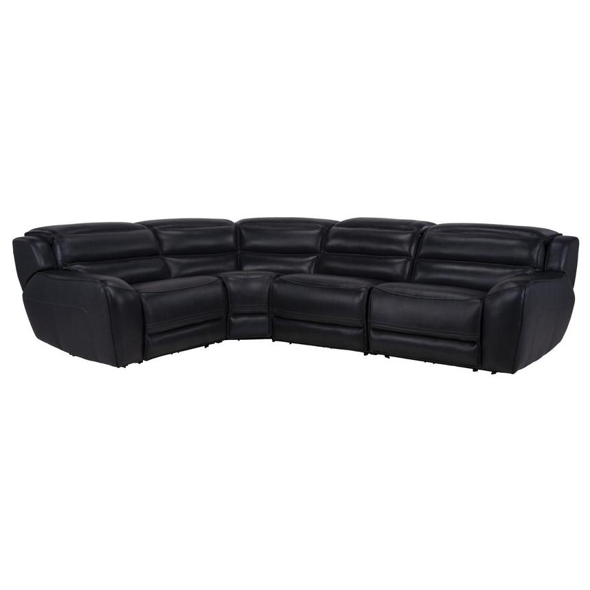 Cosmo II Blueberry Leather Power Reclining Sectional with 4PCS/2PWR main image, 1 of 10 images.