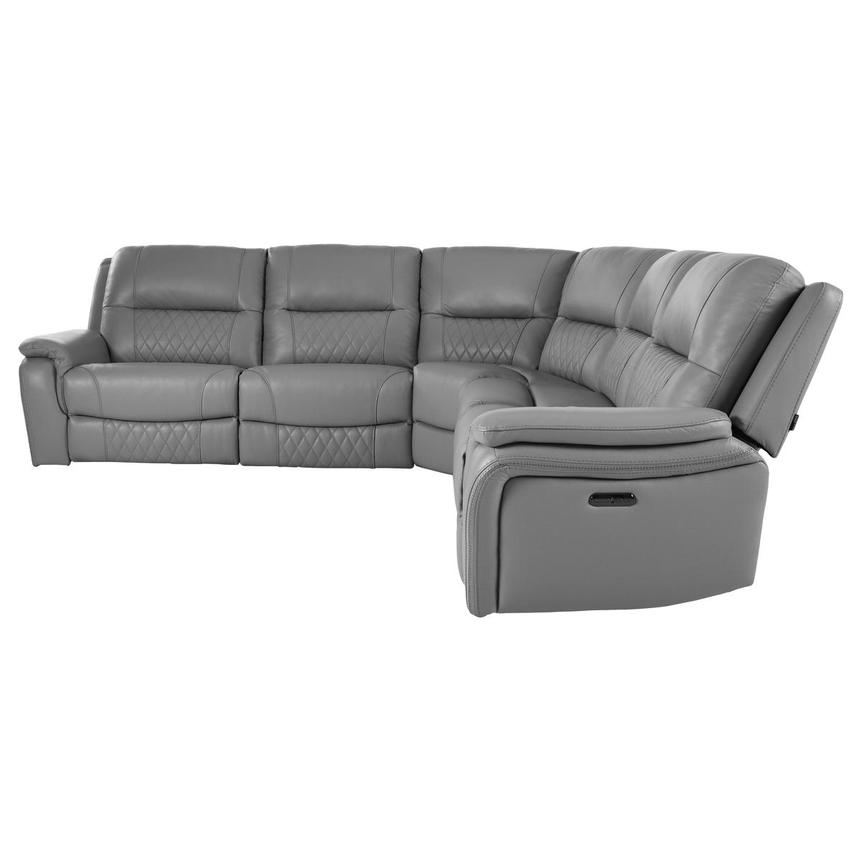 Ivone Leather Power Reclining Sectional with 5PCS/2PWR  alternate image, 3 of 12 images.