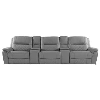 Ivone Home Theater Leather Seating with 5PCS/3PWR