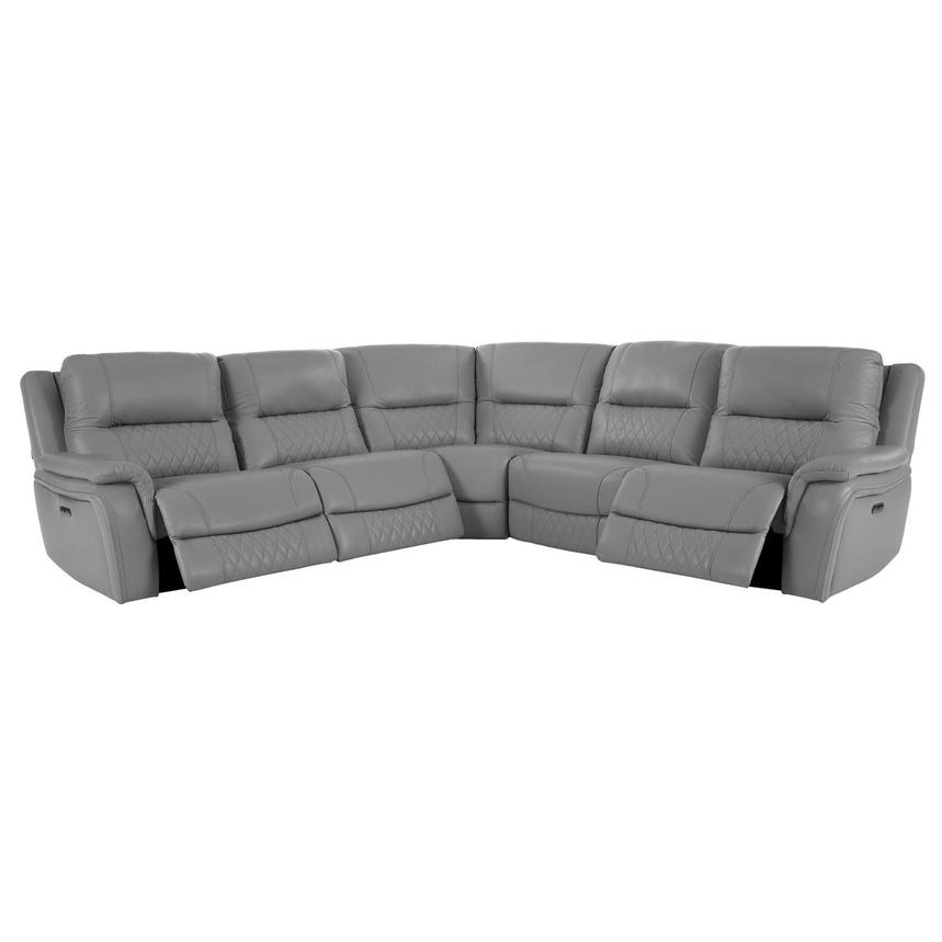 Ivone Leather Power Reclining Sectional with 5PCS/3PWR  alternate image, 2 of 13 images.