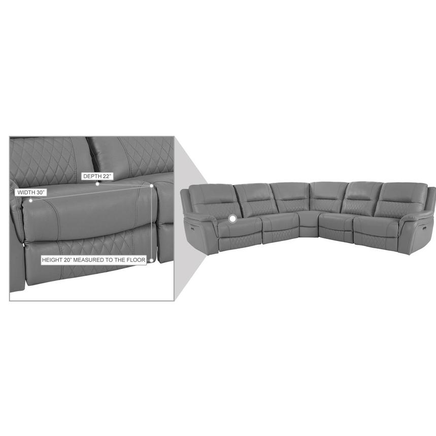Ivone Leather Power Reclining Sectional with 5PCS/3PWR  alternate image, 13 of 13 images.