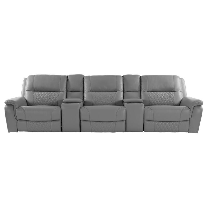 Ivone Home Theater Leather Seating with 5PCS/3PWR main image, 1 of 17 images.