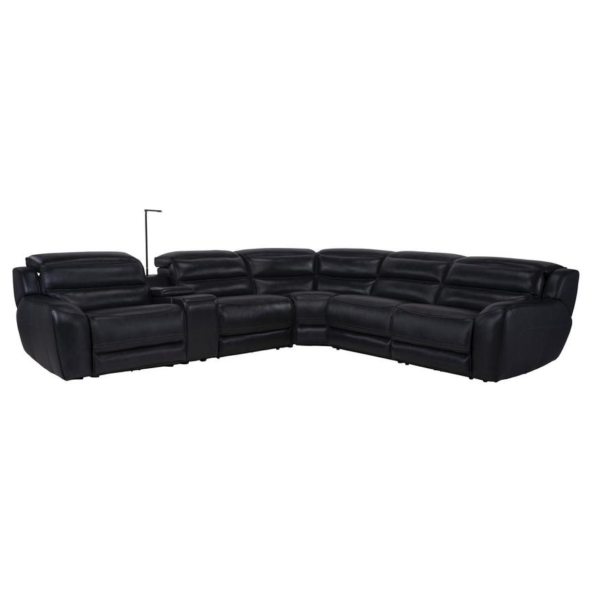 Cosmo II Blueberry Leather Power Reclining Sectional with 6PCS/2PWR  main image, 1 of 14 images.