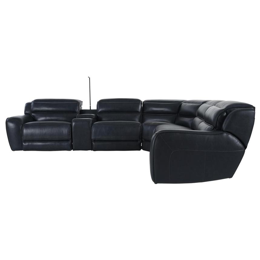 Cosmo II Blueberry Leather Power Reclining Sectional with 6PCS/2PWR  alternate image, 4 of 20 images.