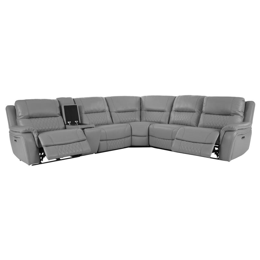 Ivone Leather Power Reclining Sectional with 6PCS/2PWR  alternate image, 2 of 17 images.