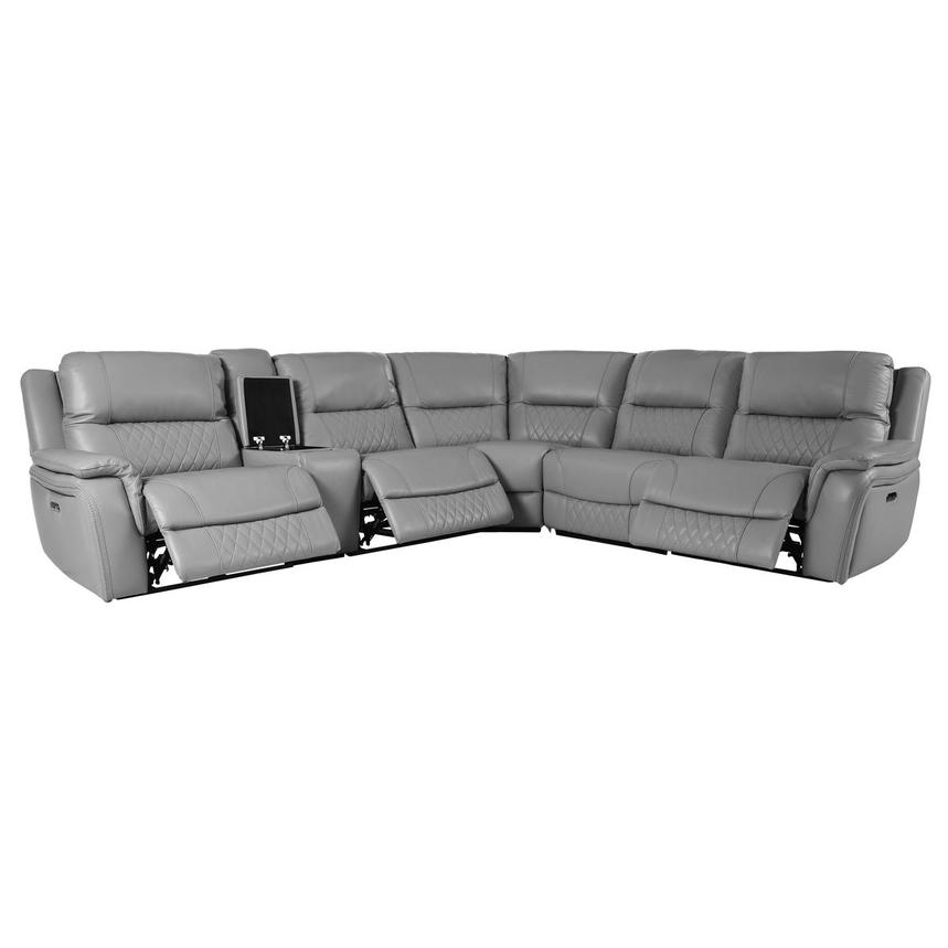 Ivone Leather Power Reclining Sectional with 6PCS/3PWR  alternate image, 2 of 16 images.