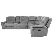 Ivone Leather Power Reclining Sectional with 6PCS/3PWR  alternate image, 3 of 17 images.