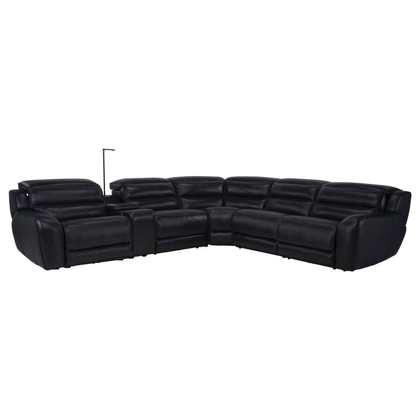 Cosmo II Blueberry Leather Power Reclining Sectional with 6PCS/3PWR main image, 1 of 14 images.