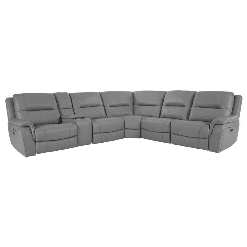 Ivone Leather Power Reclining Sectional with 6PCS/3PWR main image, 1 of 17 images.