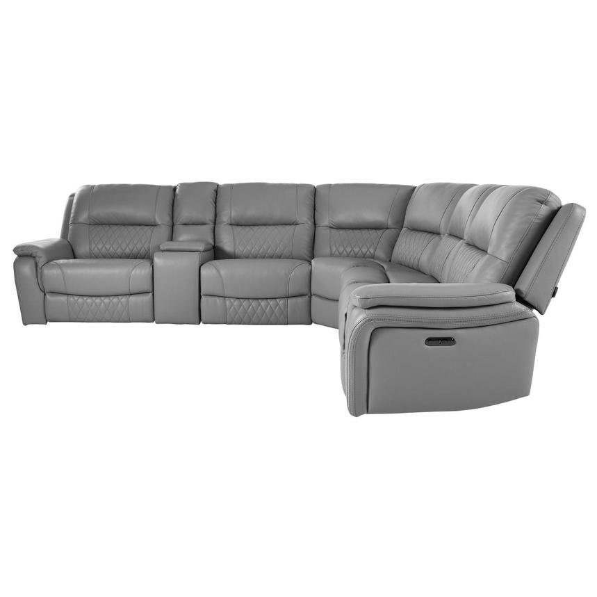 Ivone Leather Power Reclining Sectional with 6PCS/3PWR alternate image, 3 of 17 images.
