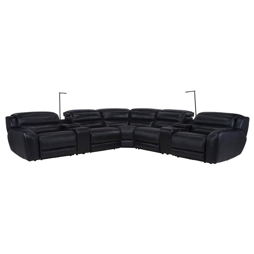 Cosmo II Blueberry Leather Power Reclining Sectional with 7PCS/3PWR  main image, 1 of 15 images.