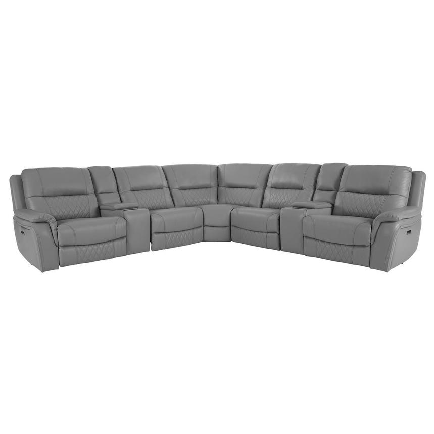 Ivone Leather Power Reclining Sectional with 7PCS/3PWR  main image, 1 of 18 images.