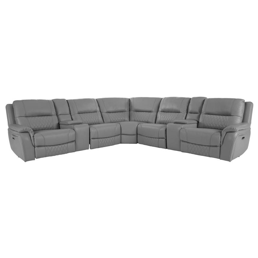Ivone Leather Power Reclining Sectional with 7PCS/3PWR main image, 1 of 18 images.