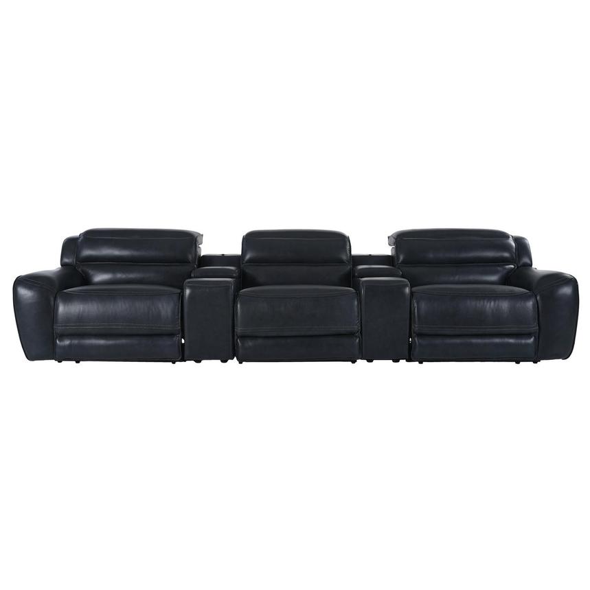 Cosmo ll Blueberry Home Theater Leather Seating with 5PCS/3PWR  alternate image, 5 of 19 images.