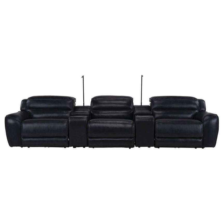 Cosmo II Blueberry Home Theater Leather Seating with 5PCS/3PWR main image, 1 of 11 images.
