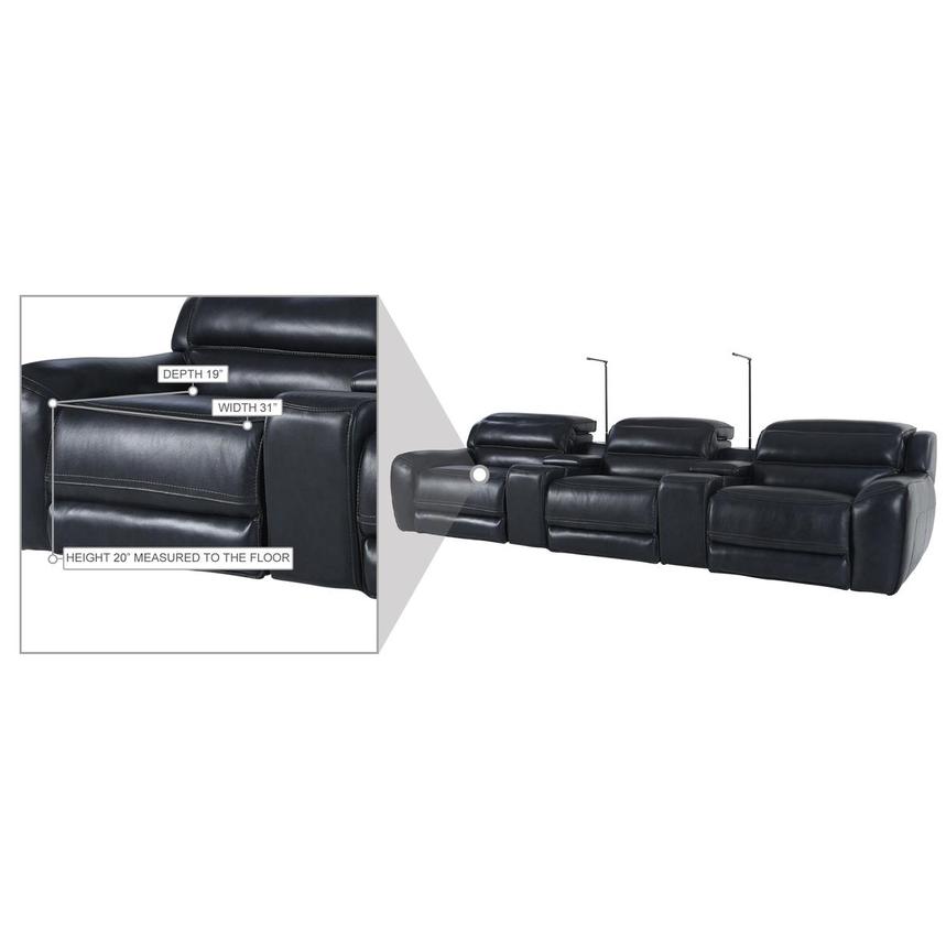 Cosmo II Blueberry Home Theater Leather Seating with 5PCS/3PWR alternate image, 11 of 11 images.