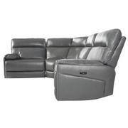 Benz Gray Leather Power Reclining Sectional with 4PCS/2PWR  alternate image, 3 of 10 images.