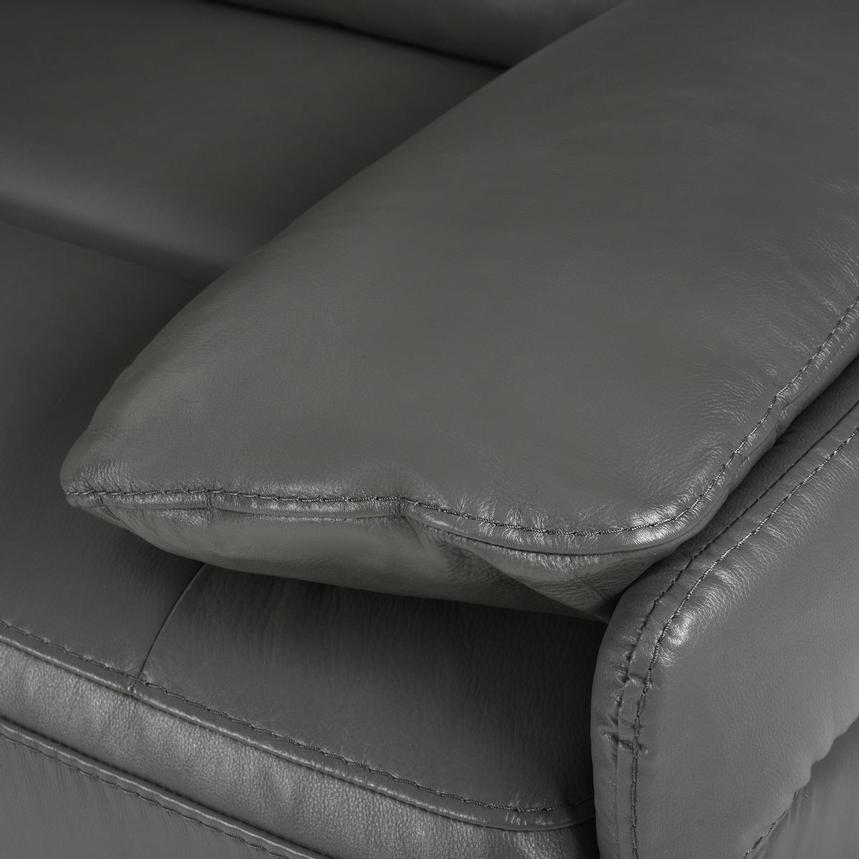 Benz Gray Leather Power Reclining Sectional with 4PCS/2PWR alternate image, 8 of 10 images.
