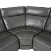 Benz Gray Leather Power Reclining Sectional with 5PCS/2PWR  alternate image, 5 of 10 images.