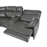 Benz Gray Home Theater Leather Seating with 5PCS/3PWR  alternate image, 6 of 13 images.