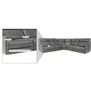 Benz Gray Leather Power Reclining Sectional with 5PCS/3PWR  alternate image, 10 of 10 images.