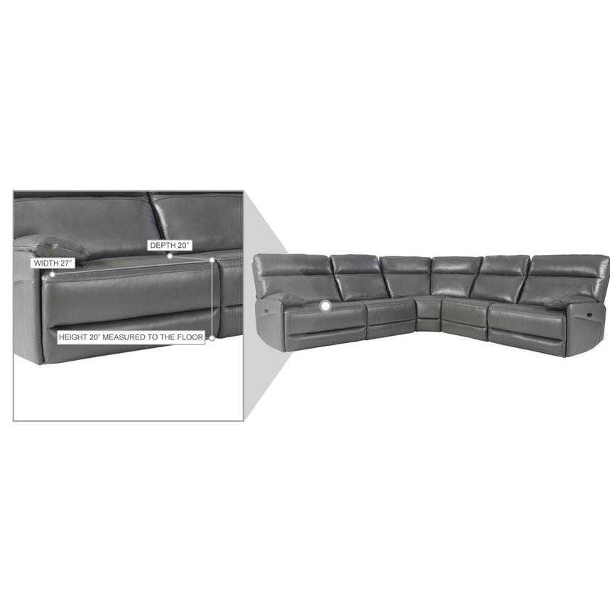 Benz Gray Leather Power Reclining Sectional with 5PCS/3PWR Benz Gray Leather Power Reclining Sectional with 5PCS/3PWR