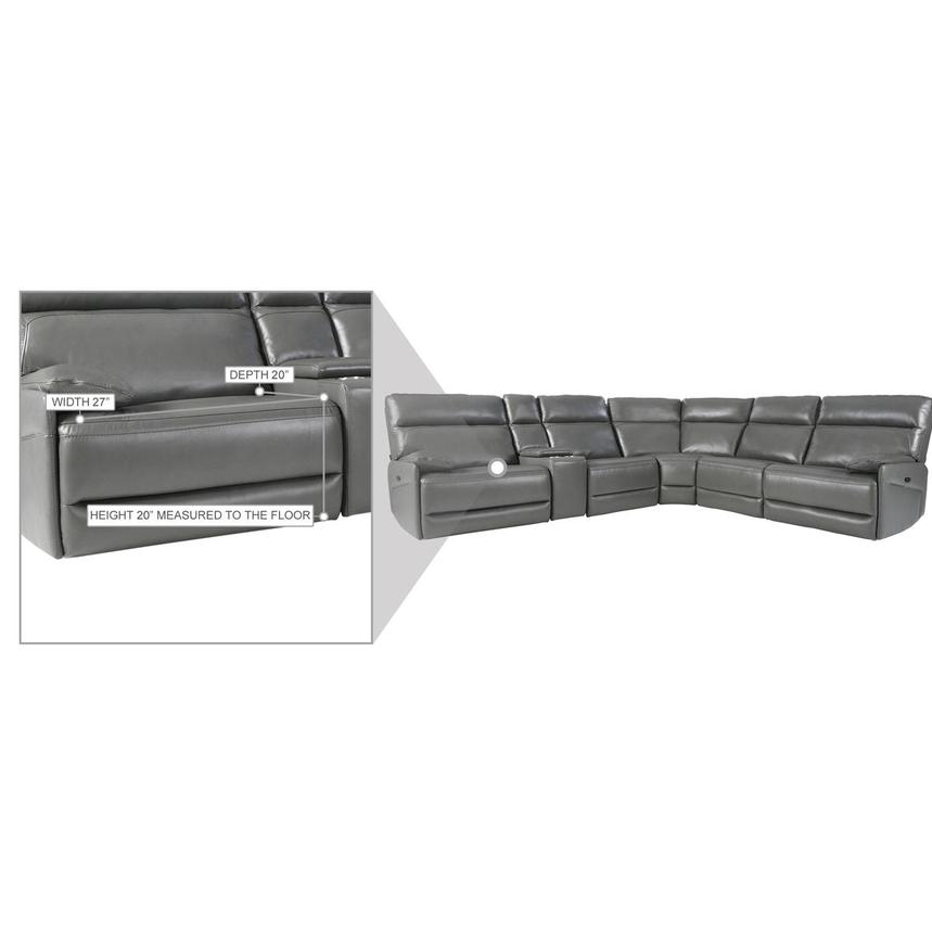 Benz Gray Leather Power Reclining Sectional with 6PCS/2PWR  alternate image, 13 of 13 images.
