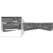 Benz Gray Leather Power Reclining Sectional with 6PCS/2PWR  alternate image, 13 of 13 images.