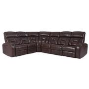 Gio Brown Leather Power Reclining Sectional with 6PCS/3PWR  main image, 1 of 16 images.