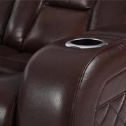 Gio Brown Leather Power Reclining Sectional with 6PCS/3PWR  alternate image, 9 of 16 images.