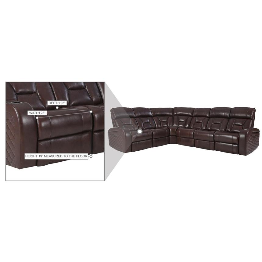 Gio Brown Leather Power Reclining Sectional with 6PCS/3PWR alternate image, 16 of 16 images.