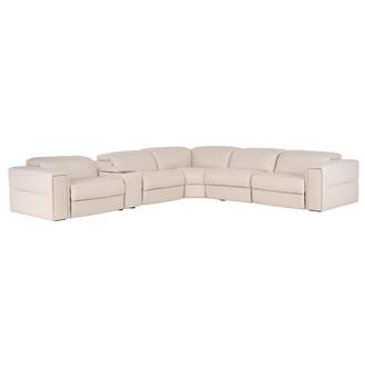 Trevor Leather Corner Sofa with 6PCS/2PWR