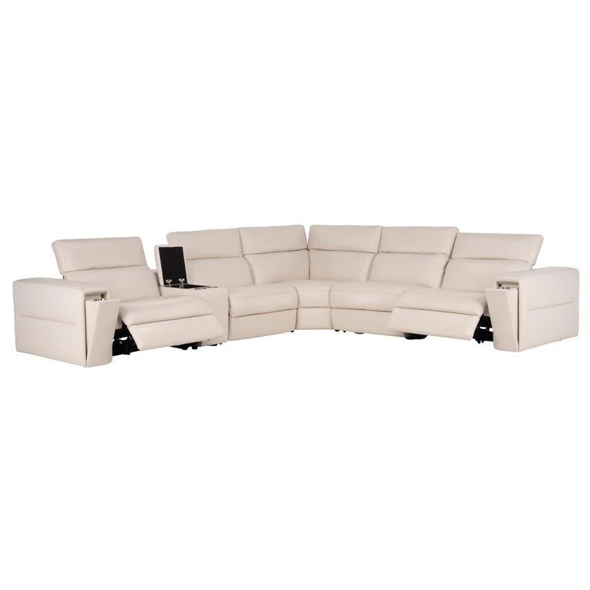 Trevor Leather Corner Sofa with 6PCS/2PWR alternate image, 3 of 12 images.