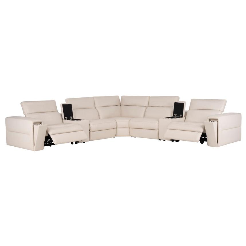 Trevor Leather Corner Sofa with 7PCS/3PWR  alternate image, 2 of 12 images.