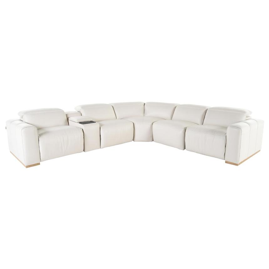 Galak Leather Power Reclining Sectional with 6PCS/3PWR main image, 1 of 10 images.