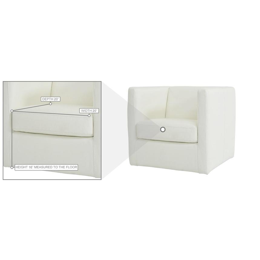 Cute White Leather Accent Chair w/2 Pillows alternate image, 6 of 8 images.