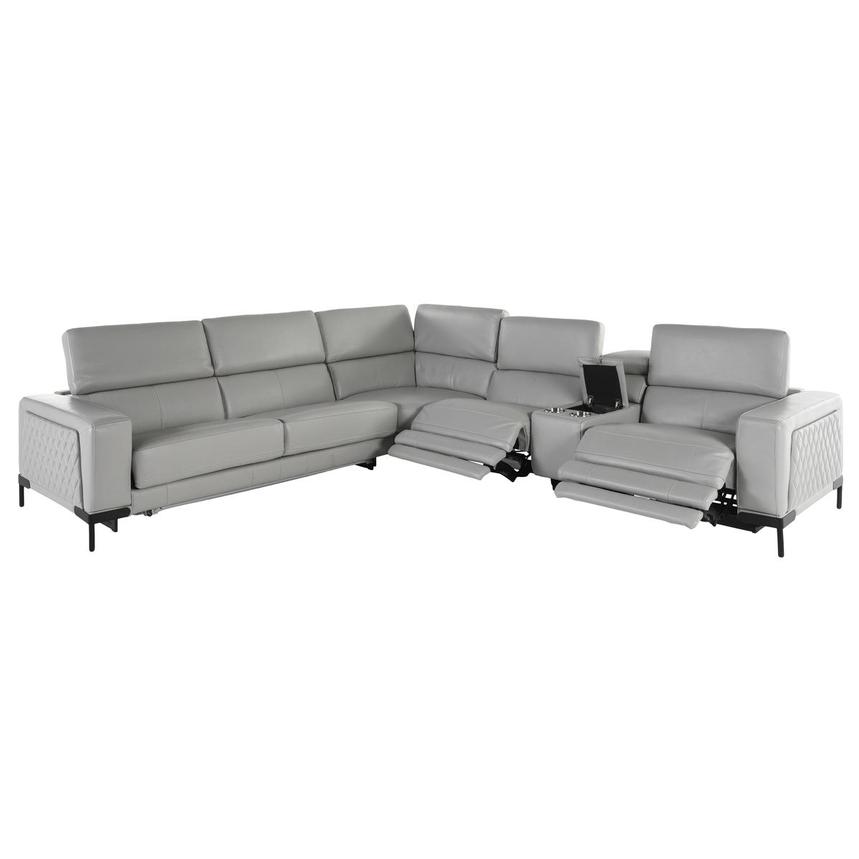 Forrest II 5PC/2PWR Leather Sectional Sofa w/Left Sleeper  alternate image, 4 of 9 images.