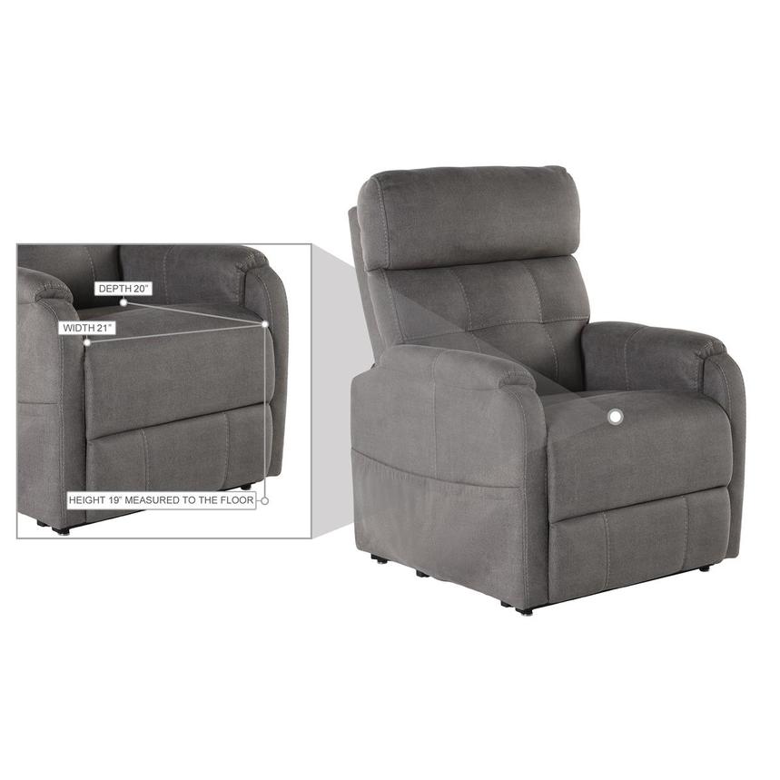 Dove Gray Power Lift Recliner w/Massage & Heat  alternate image, 8 of 8 images.