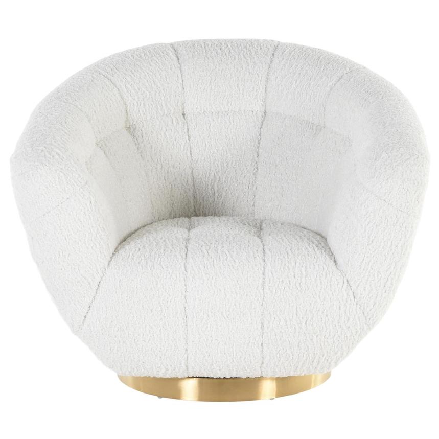 Kailani White Swivel Accent Chair  alternate image, 2 of 5 images.