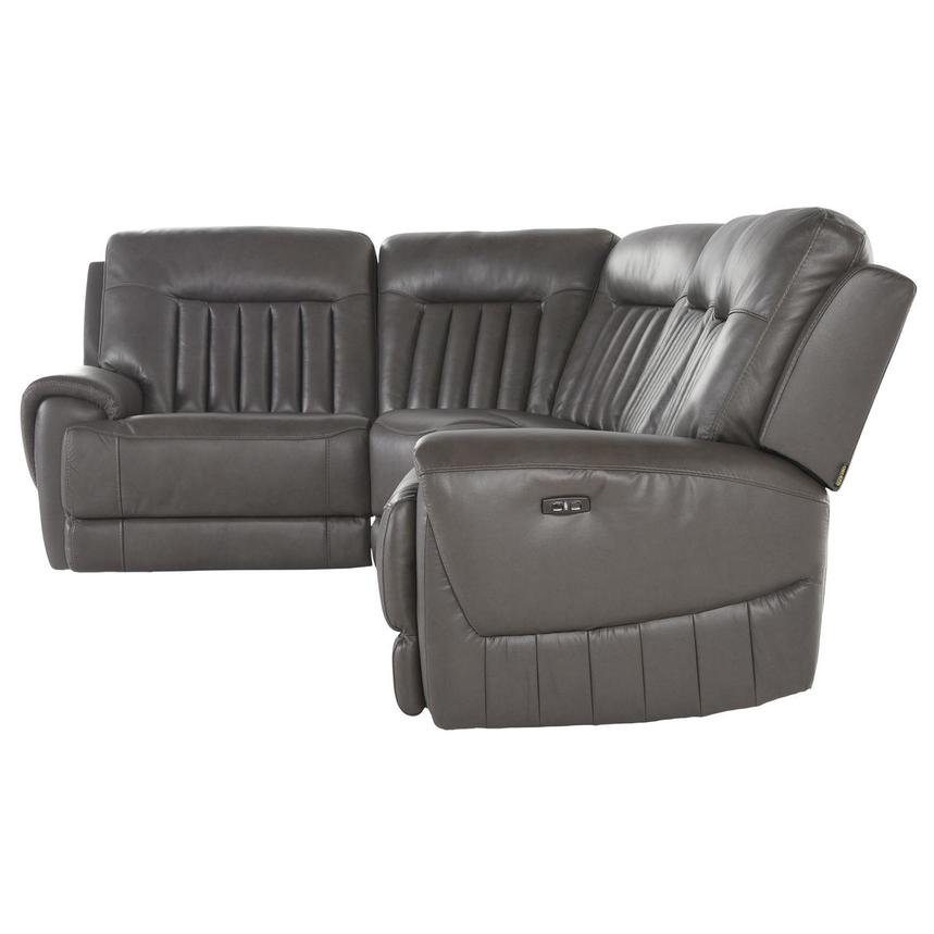 Devin Gray Leather Corner Sofa with 4PCS/2PWR  alternate image, 3 of 5 images.