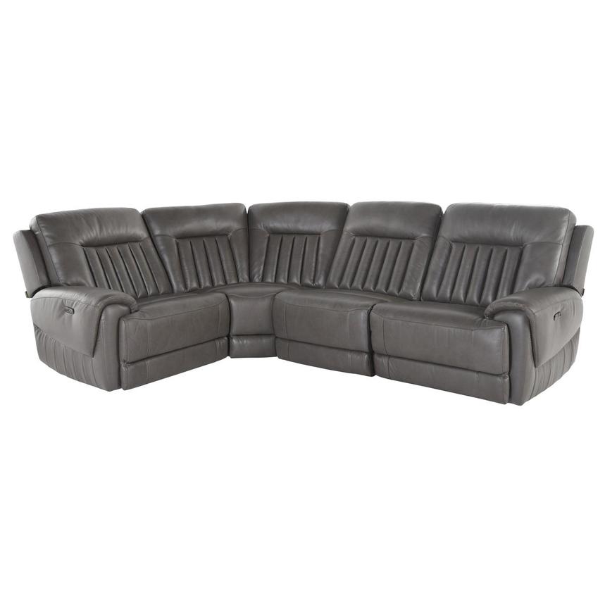 Deep leather top corner sofa