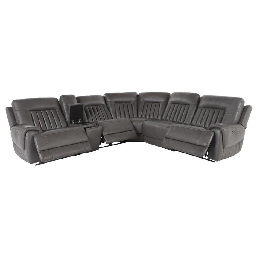 Devin Leather Corner Sofa with 6PCS/3PWR  alternate image, 2 of 7 images.