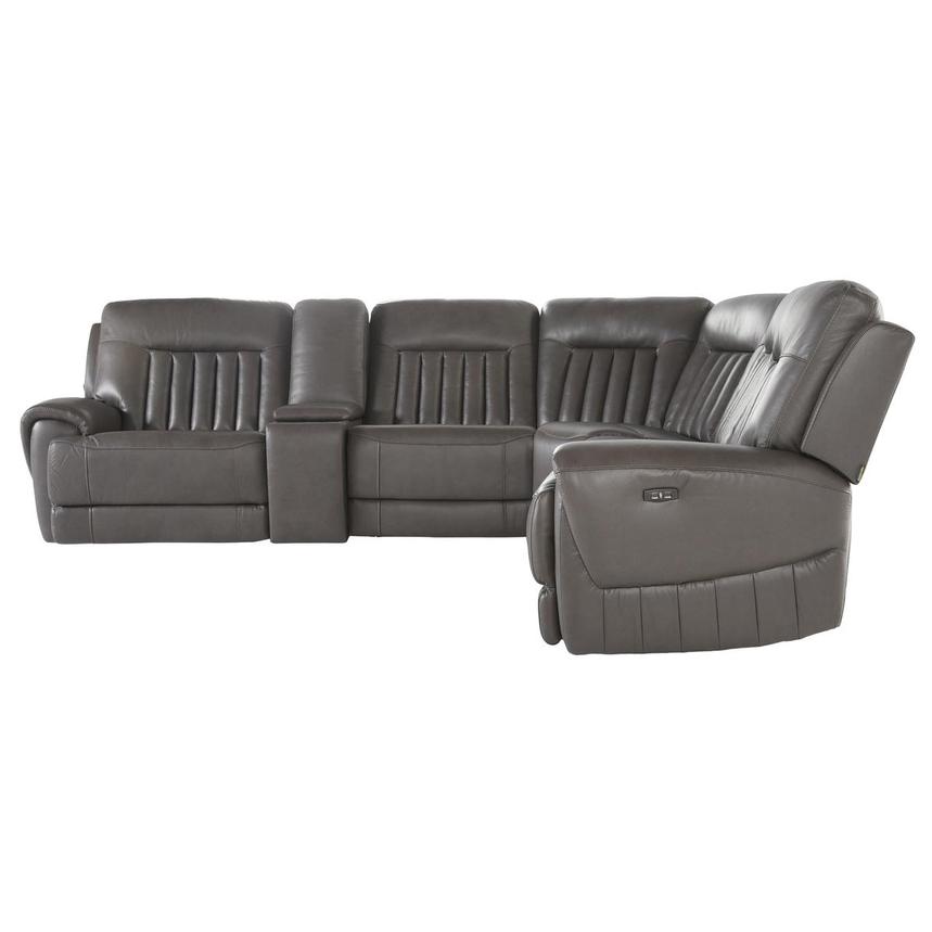 Devin Leather Corner Sofa with 6PCS/3PWR  alternate image, 3 of 7 images.
