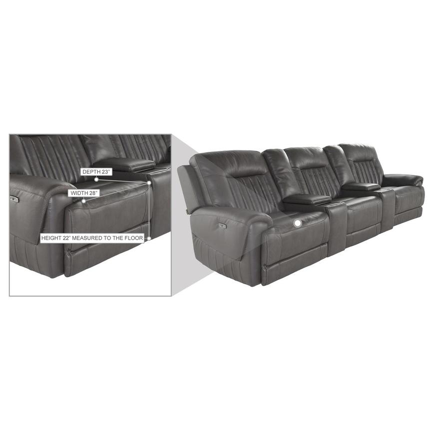 Devin Home Theater Leather Seating with 5PCS/2PWR  alternate image, 7 of 7 images.