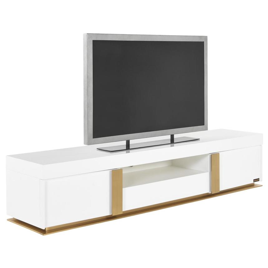 Grand Night White/Gold Gloss TV Stand  alternate image, 3 of 3 images.