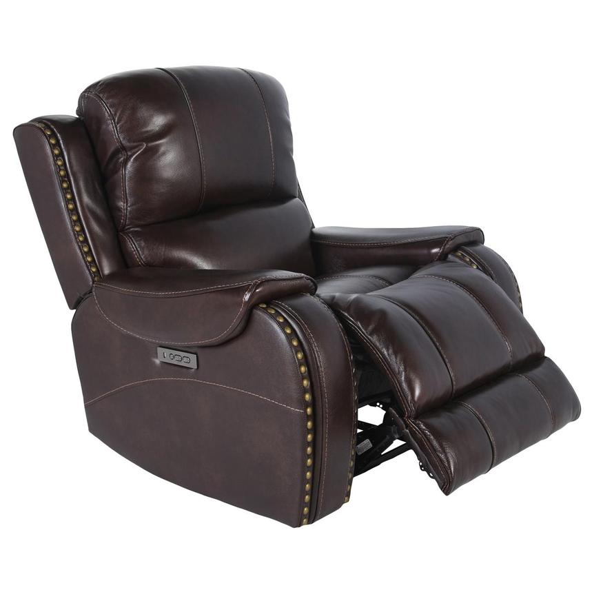 Durham Brown Leather Power Recliner  alternate image, 3 of 6 images.